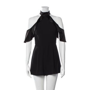 Alice + Olivia black mock neck romper